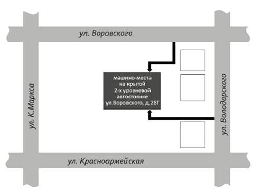 Расположение автостоянки